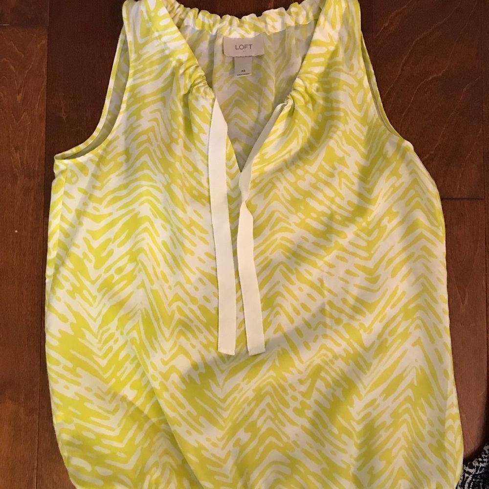 Loft Yellow and White Blouse